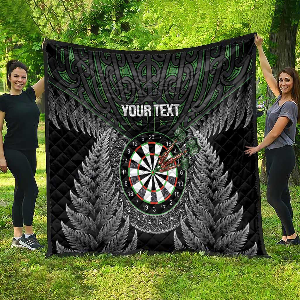 Personalised New Zealand Darts Quilt Dartboard Maori Fern Puhoro Art LT14 - Polynesian Pride