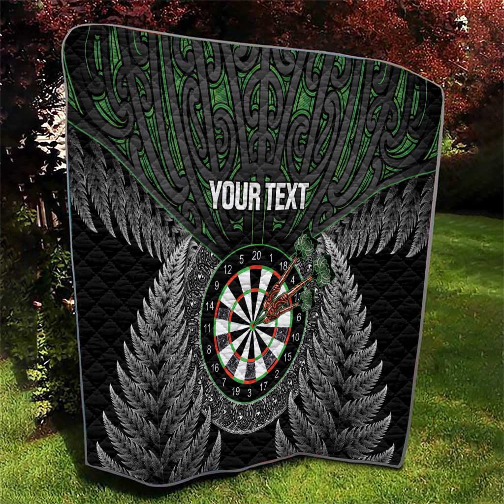 Personalised New Zealand Darts Quilt Dartboard Maori Fern Puhoro Art LT14 - Polynesian Pride