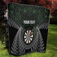 Personalised New Zealand Darts Quilt Dartboard Maori Fern Puhoro Art LT14 - Polynesian Pride