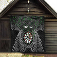 Personalised New Zealand Darts Quilt Dartboard Maori Fern Puhoro Art LT14 - Polynesian Pride