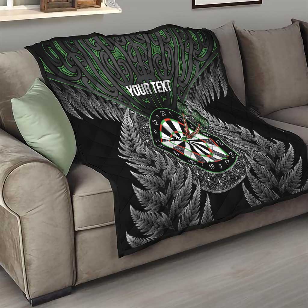 Personalised New Zealand Darts Quilt Dartboard Maori Fern Puhoro Art LT14 - Polynesian Pride