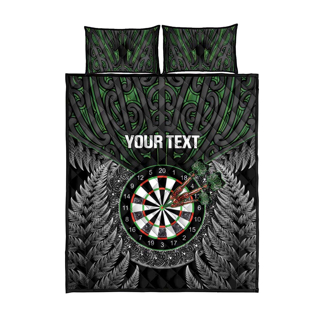 Personalised New Zealand Darts Quilt Bed Set Dartboard Maori Fern Puhoro Art LT14 - Polynesian Pride