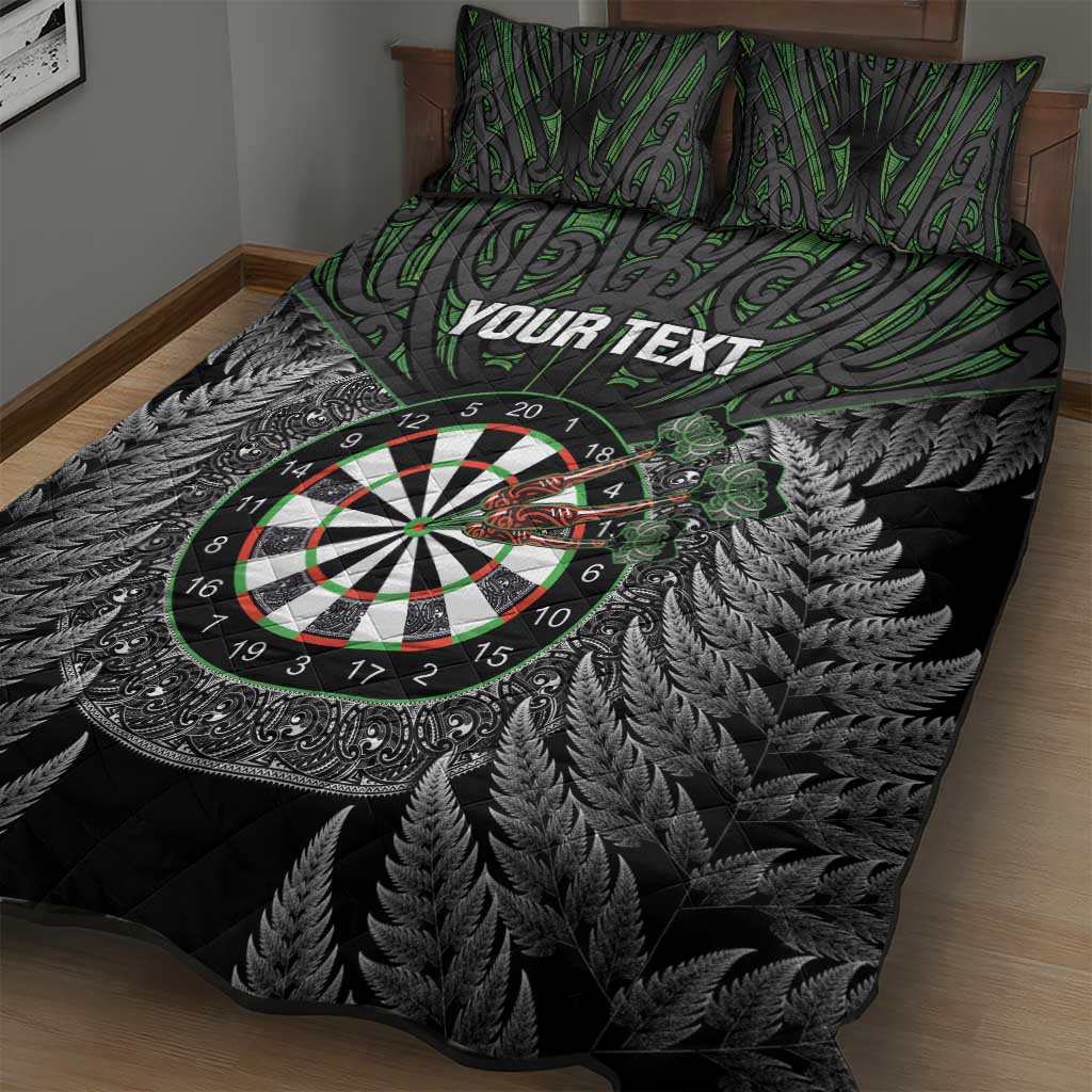 Personalised New Zealand Darts Quilt Bed Set Dartboard Maori Fern Puhoro Art LT14 - Polynesian Pride