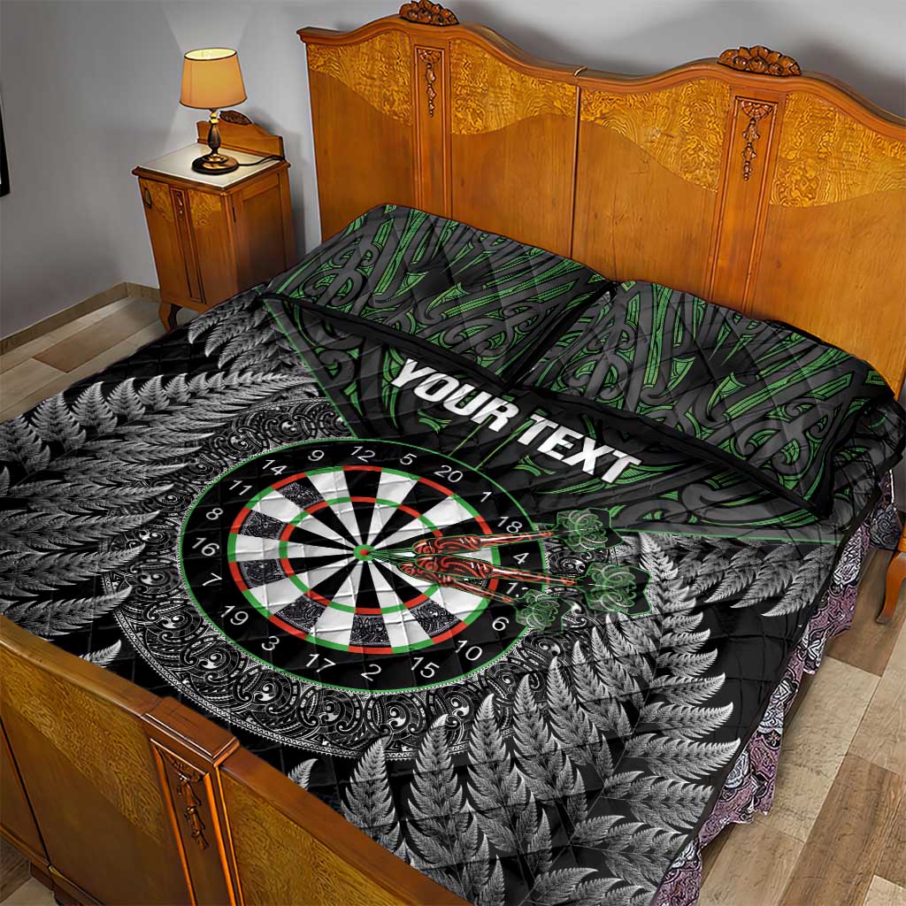 Personalised New Zealand Darts Quilt Bed Set Dartboard Maori Fern Puhoro Art LT14 - Polynesian Pride