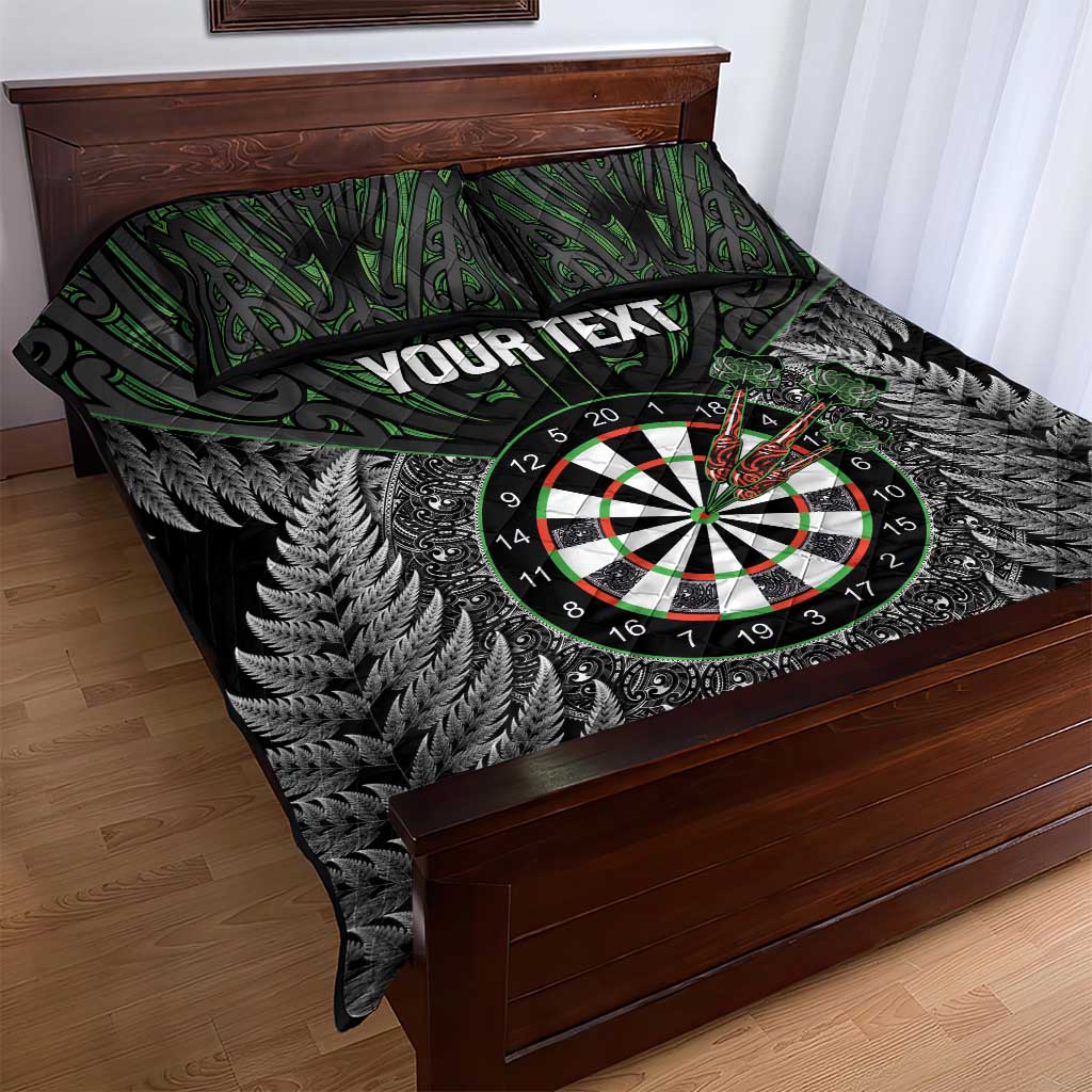 Personalised New Zealand Darts Quilt Bed Set Dartboard Maori Fern Puhoro Art LT14 - Polynesian Pride