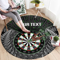 Personalised New Zealand Darts Round Carpet Dartboard Maori Fern Puhoro Art LT14 - Polynesian Pride