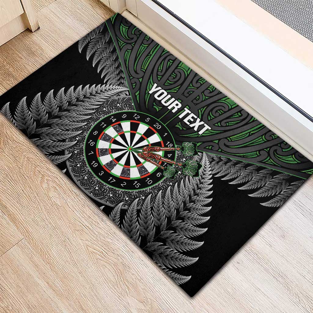 Personalised New Zealand Darts Rubber Doormat Dartboard Maori Fern Puhoro Art LT14 - Polynesian Pride