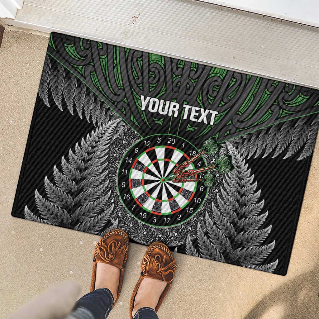 Personalised New Zealand Darts Rubber Doormat Dartboard Maori Fern Puhoro Art LT14 - Polynesian Pride