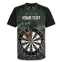 Personalised New Zealand Darts Rugby Jersey Dartboard Maori Fern Puhoro Art LT14 - Polynesian Pride