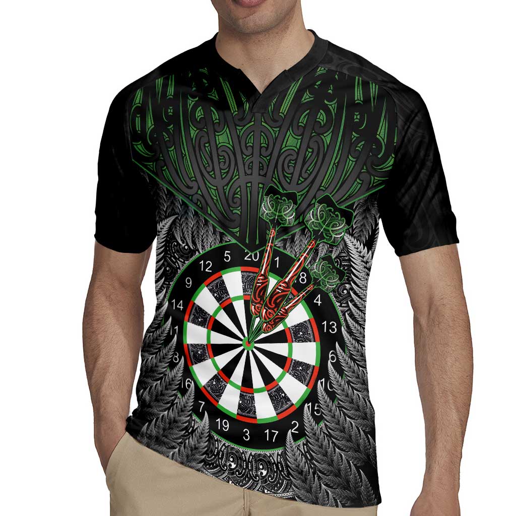 Personalised New Zealand Darts Rugby Jersey Dartboard Maori Fern Puhoro Art LT14 - Polynesian Pride