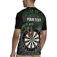 Personalised New Zealand Darts Rugby Jersey Dartboard Maori Fern Puhoro Art LT14 - Polynesian Pride
