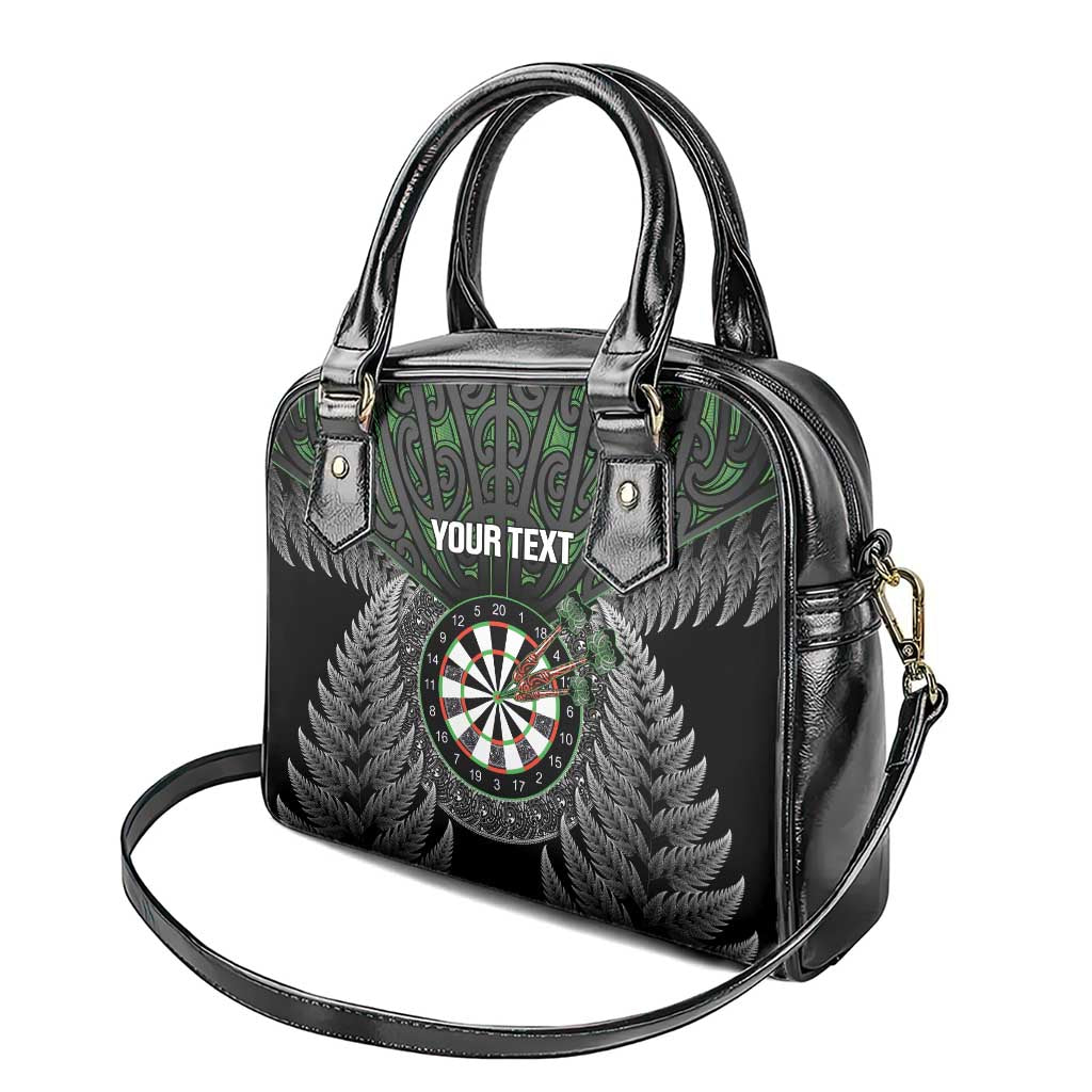 Personalised New Zealand Darts Shoulder Handbag Dartboard Maori Fern Puhoro Art LT14 - Polynesian Pride