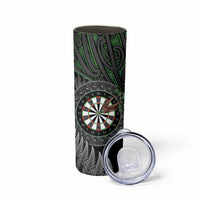 Personalised New Zealand Darts Skinny Tumbler Dartboard Maori Fern Puhoro Art LT14 - Polynesian Pride