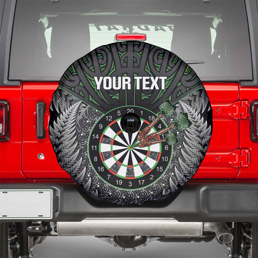 Personalised New Zealand Darts Spare Tire Cover Dartboard Maori Fern Puhoro Art LT14 - Polynesian Pride