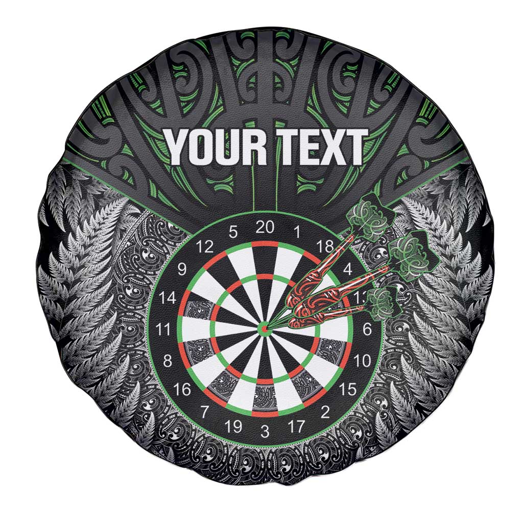 Personalised New Zealand Darts Spare Tire Cover Dartboard Maori Fern Puhoro Art LT14 - Polynesian Pride