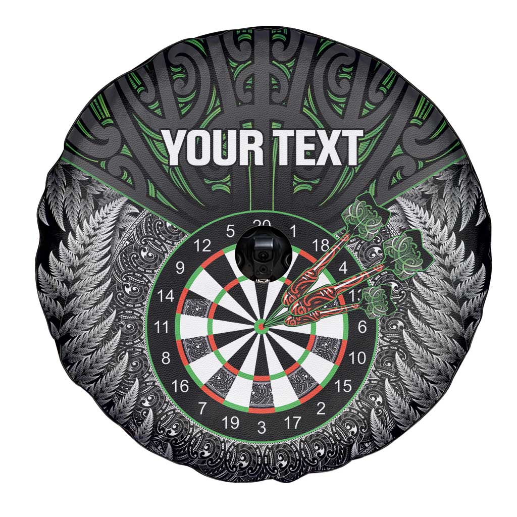 Personalised New Zealand Darts Spare Tire Cover Dartboard Maori Fern Puhoro Art LT14 - Polynesian Pride