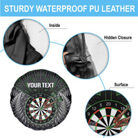 Personalised New Zealand Darts Spare Tire Cover Dartboard Maori Fern Puhoro Art LT14 - Polynesian Pride