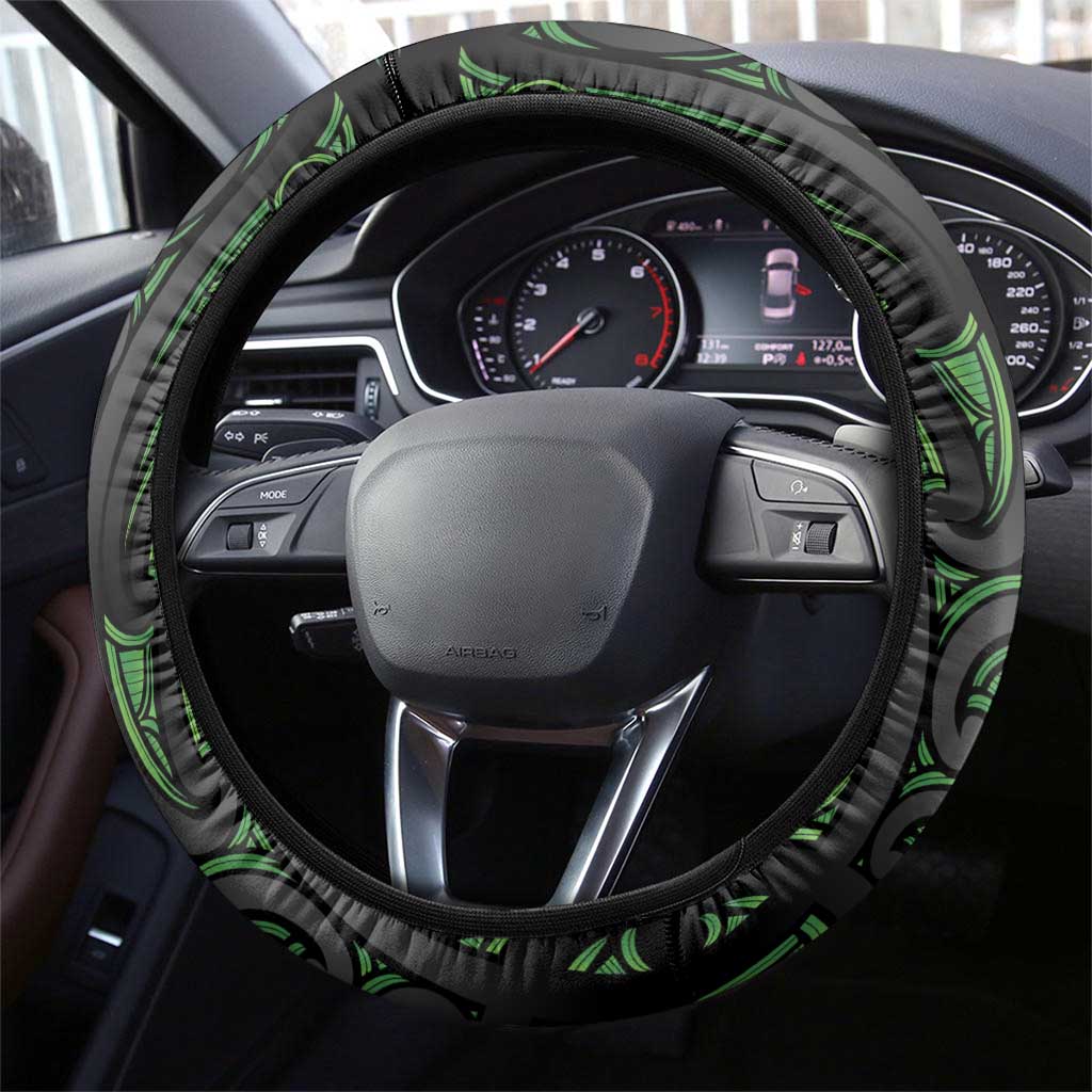 New Zealand Darts Steering Wheel Cover Dartboard Maori Fern Puhoro Art LT14 - Polynesian Pride