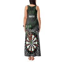 Personalised New Zealand Darts Tank Maxi Dress Dartboard Maori Fern Puhoro Art LT14 - Polynesian Pride