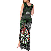 Personalised New Zealand Darts Tank Maxi Dress Dartboard Maori Fern Puhoro Art LT14 - Polynesian Pride