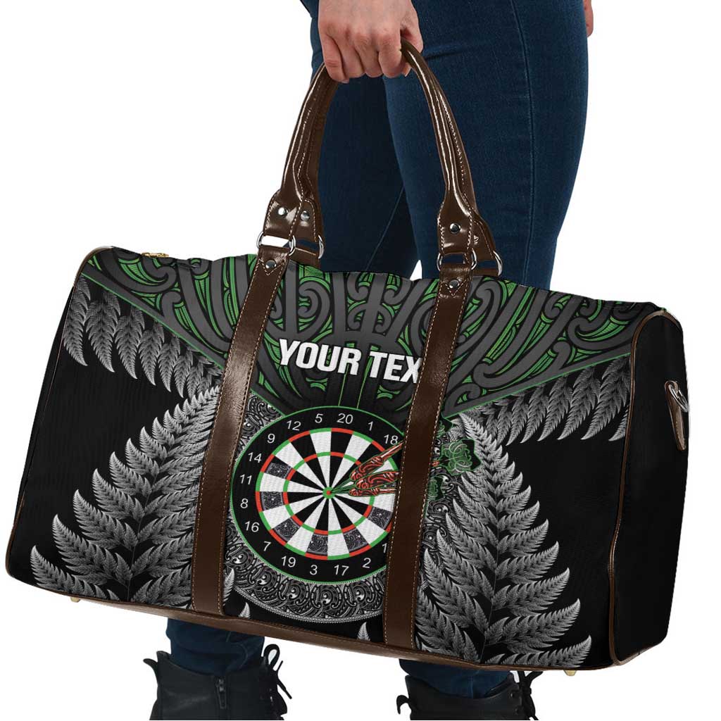 Personalised New Zealand Darts Travel Bag Dartboard Maori Fern Puhoro Art - Polynesian Pride