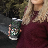 Personalised New Zealand Darts Tumbler Cup Dartboard Maori Fern Puhoro Art LT14 - Polynesian Pride