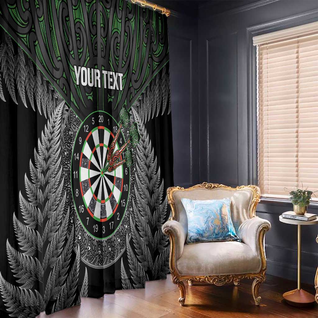 Personalised New Zealand Darts Window Curtain Dartboard Maori Fern Puhoro Art LT14 - Polynesian Pride