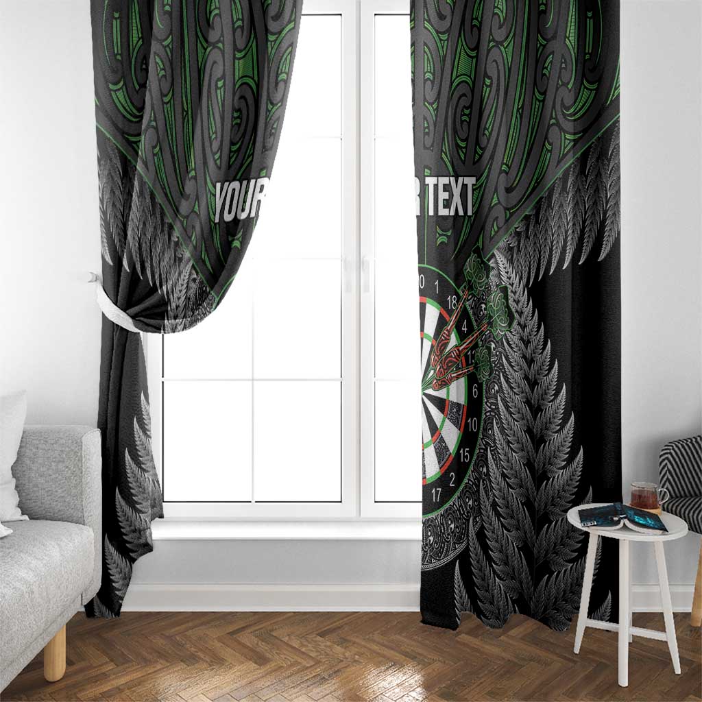 Personalised New Zealand Darts Window Curtain Dartboard Maori Fern Puhoro Art LT14 - Polynesian Pride