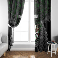 Personalised New Zealand Darts Window Curtain Dartboard Maori Fern Puhoro Art LT14 - Polynesian Pride