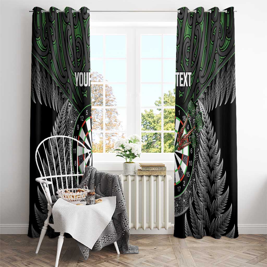 Personalised New Zealand Darts Window Curtain Dartboard Maori Fern Puhoro Art LT14 - Polynesian Pride