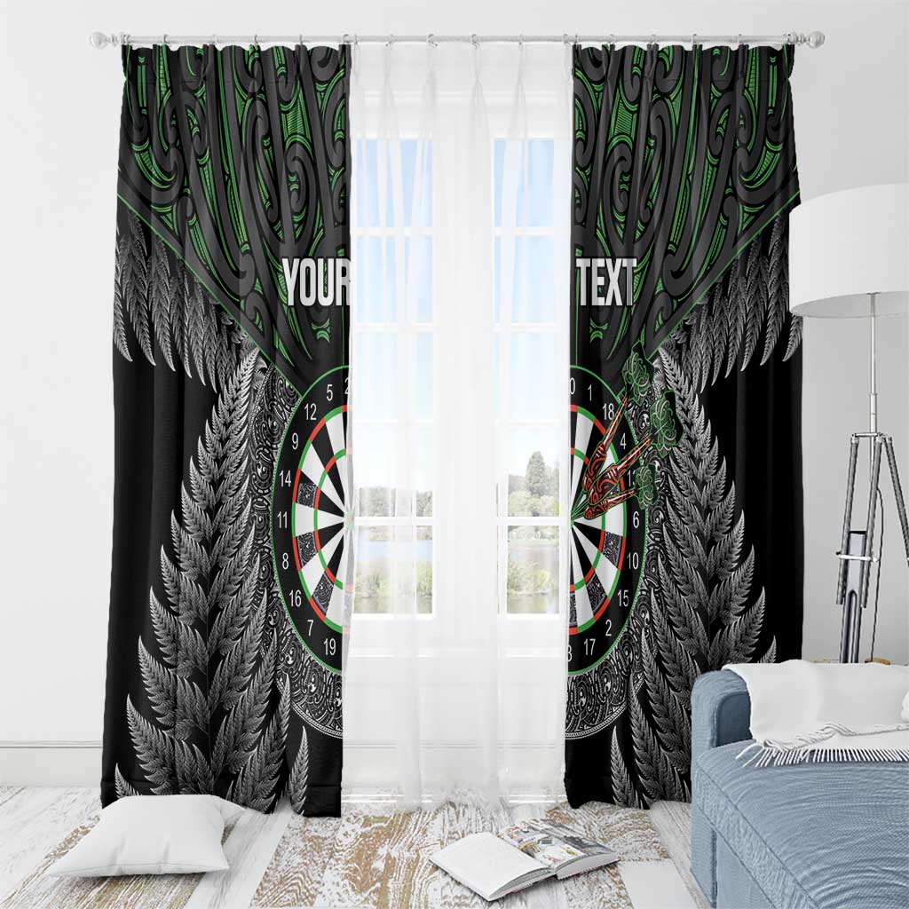Personalised New Zealand Darts Window Curtain Dartboard Maori Fern Puhoro Art LT14 - Polynesian Pride