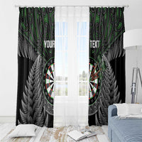 Personalised New Zealand Darts Window Curtain Dartboard Maori Fern Puhoro Art LT14 - Polynesian Pride