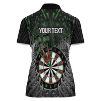 Personalised New Zealand Darts Women Polo Shirt Dartboard Maori Fern Puhoro Art LT14 - Polynesian Pride
