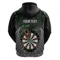 Personalised New Zealand Darts Zip Hoodie Dartboard Maori Fern Puhoro Art LT14 - Polynesian Pride