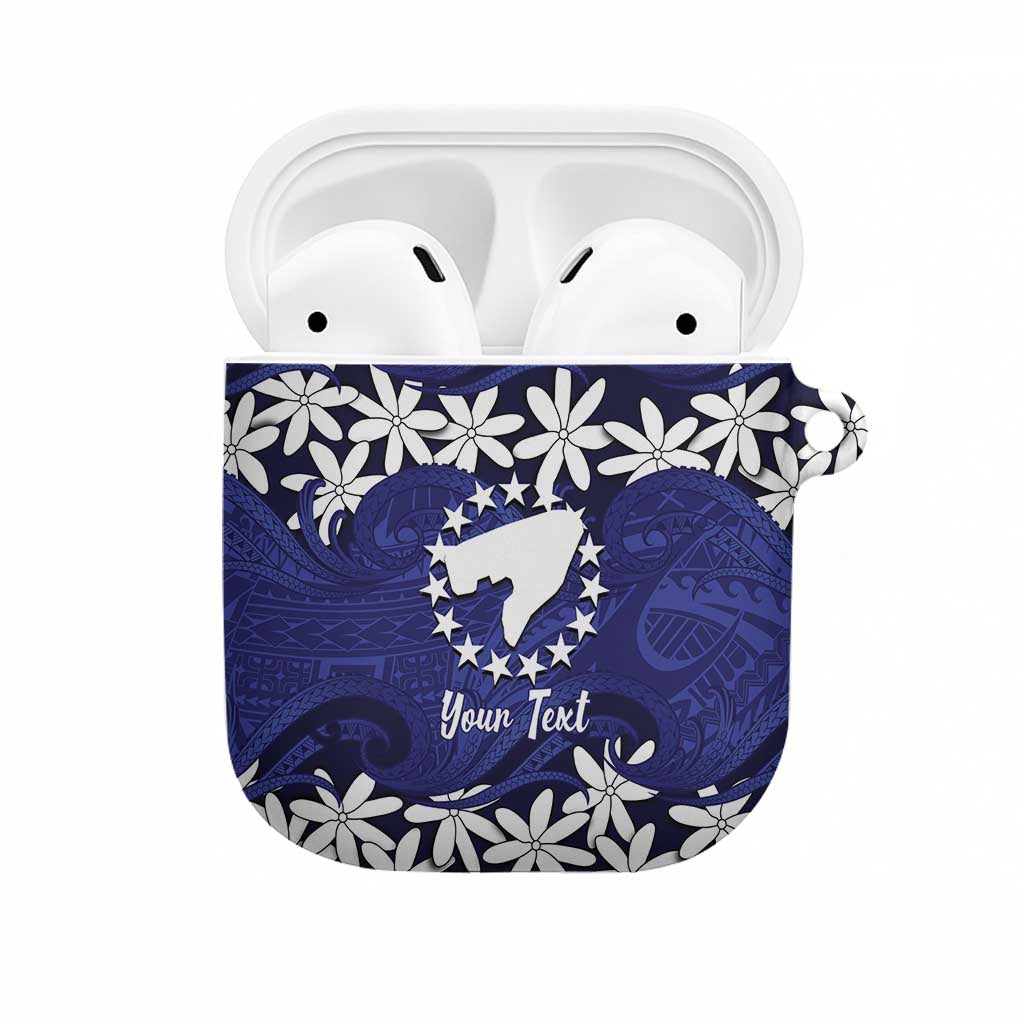 Personalised Cook Islands Pukapuka AirPods Case Tiare Maori Polynesian Waves Tattoo