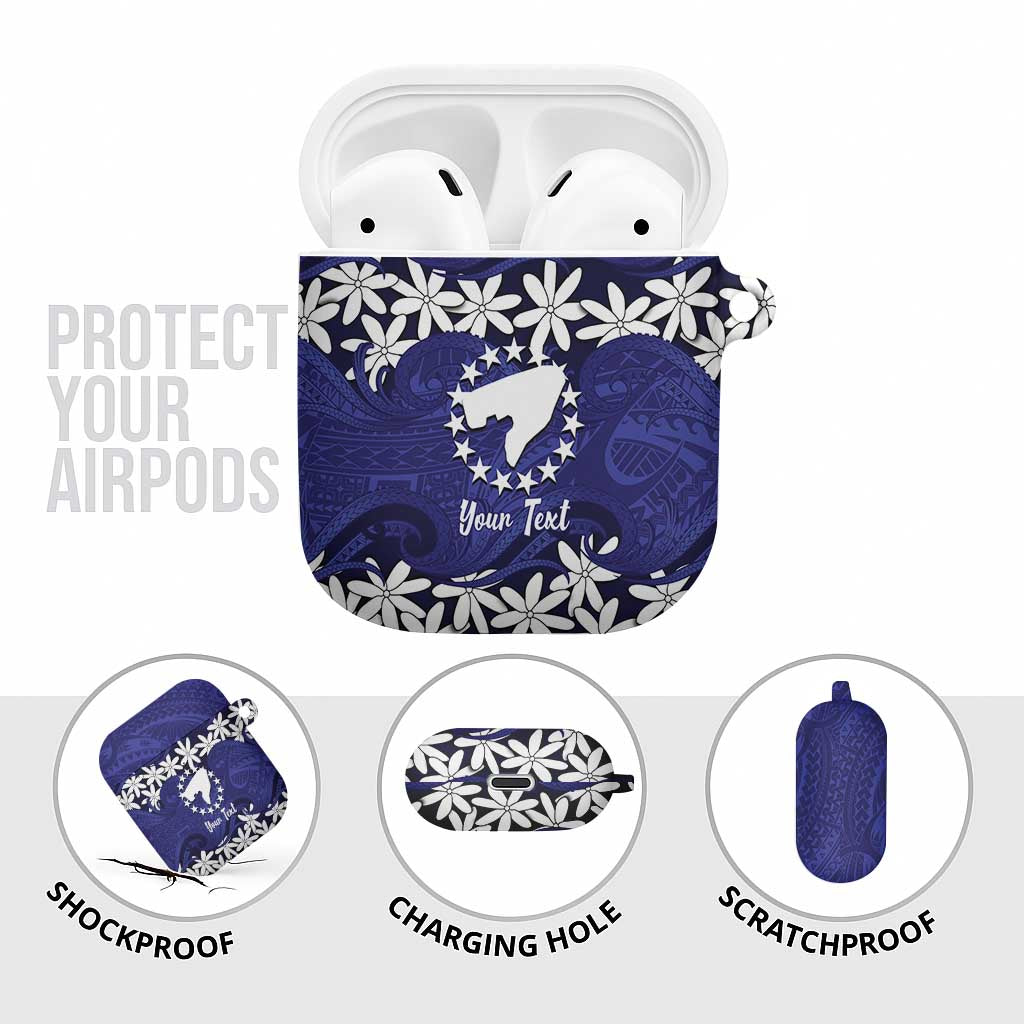 Personalised Cook Islands Pukapuka AirPods Case Tiare Maori Polynesian Waves Tattoo