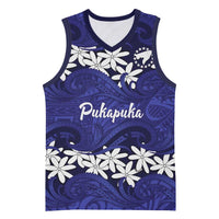 Personalised Cook Islands Pukapuka Basketball Jersey Tiare Maori Polynesian Waves Tattoo
