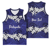 Personalised Cook Islands Pukapuka Basketball Jersey Tiare Maori Polynesian Waves Tattoo