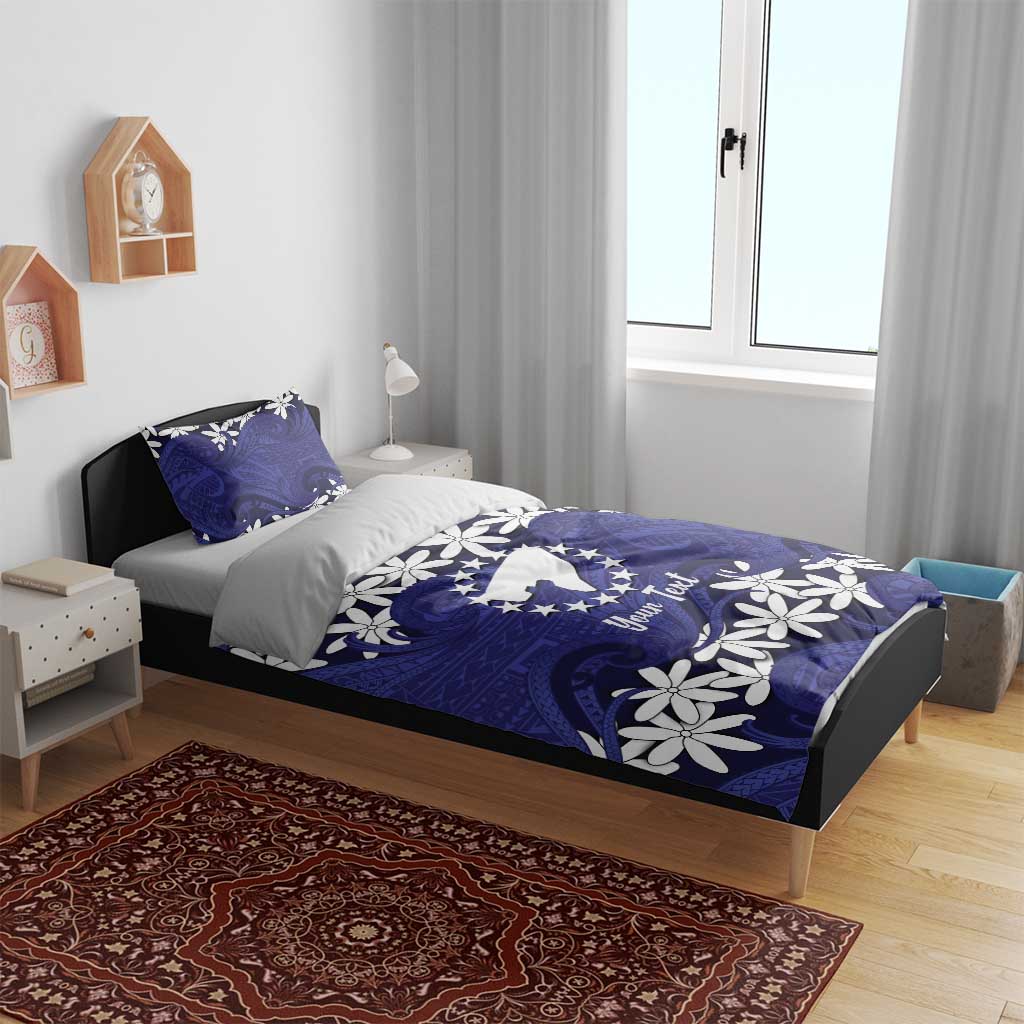Personalised Cook Islands Pukapuka Bedding Set Tiare Maori Polynesian Waves Tattoo
