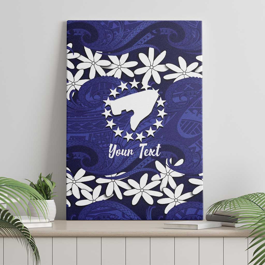 Personalised Cook Islands Pukapuka Canvas Wall Art Tiare Maori Polynesian Waves Tattoo