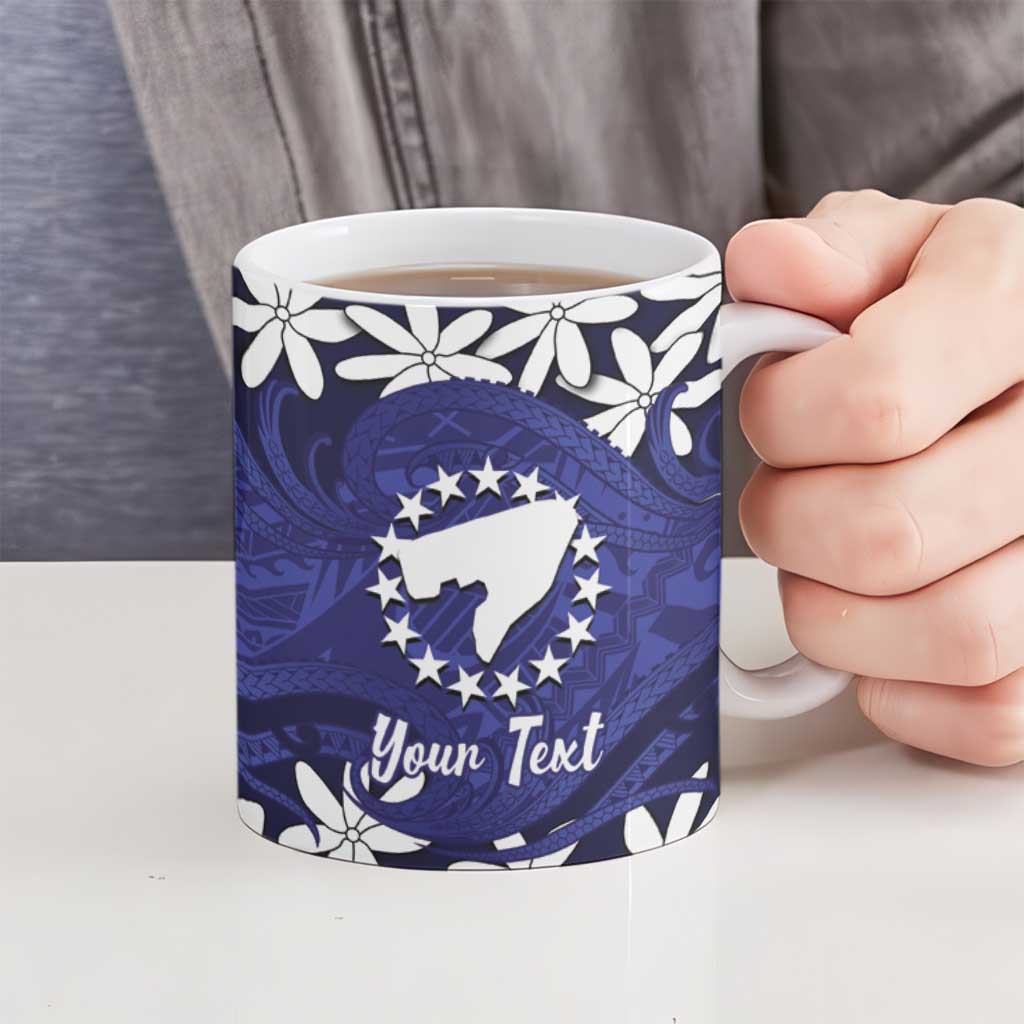 Personalised Cook Islands Pukapuka Ceramic Mug Tiare Maori Polynesian Waves Tattoo