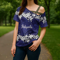 Personalised Cook Islands Pukapuka Cross Shoulder Shirt Tiare Maori Polynesian Waves Tattoo