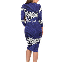 Personalised Cook Islands Pukapuka Family Matching Long Sleeve Bodycon Dress and Hawaiian Shirt Tiare Maori Polynesian Waves Tattoo LT14 - Polynesian Pride