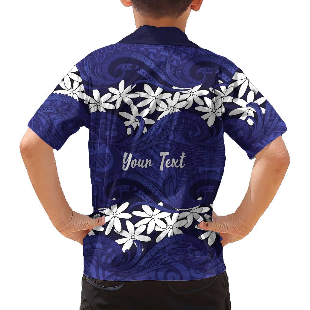 Personalised Cook Islands Pukapuka Family Matching Tank Maxi Dress and Hawaiian Shirt Tiare Maori Polynesian Waves Tattoo LT14 - Polynesian Pride