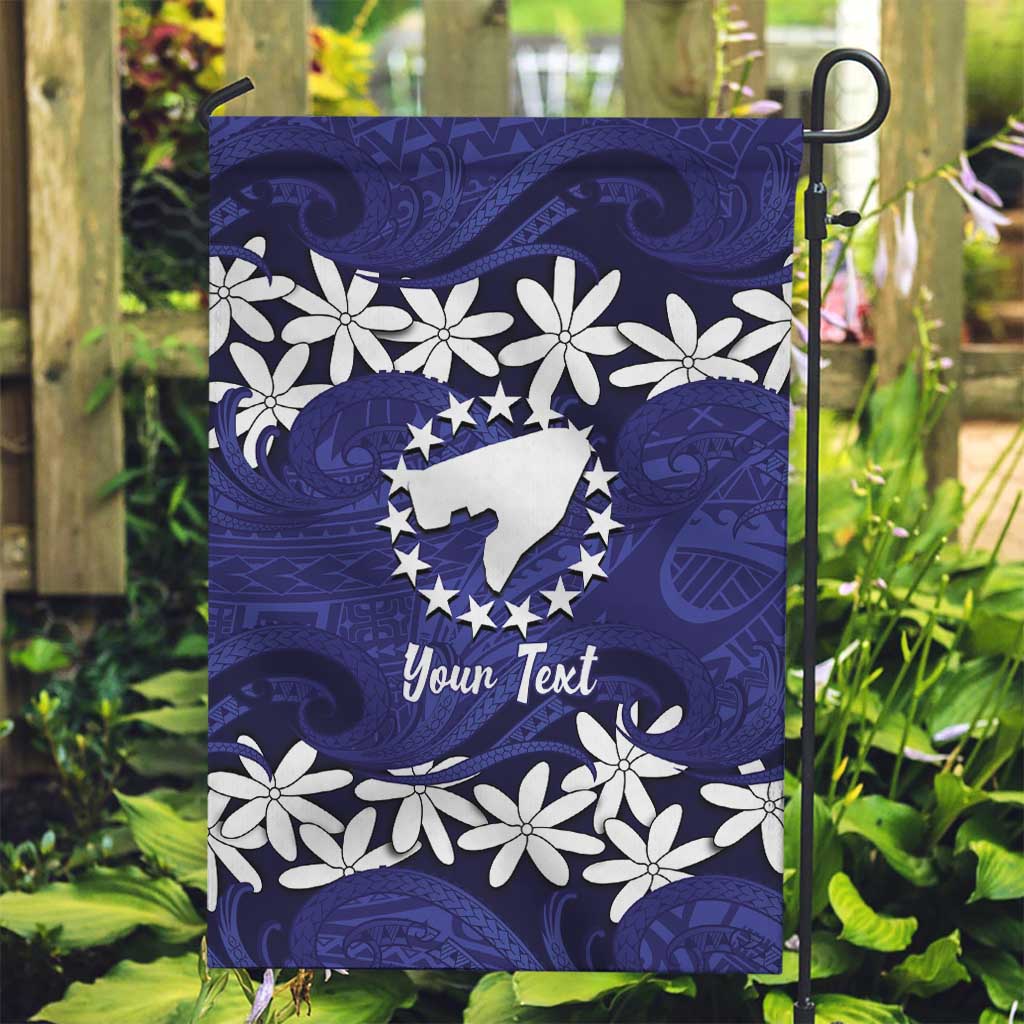 Personalised Cook Islands Pukapuka Garden Flag Tiare Maori Polynesian Waves Tattoo