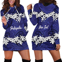 Personalised Cook Islands Pukapuka Hoodie Dress Tiare Maori Polynesian Waves Tattoo LT14 - Polynesian Pride