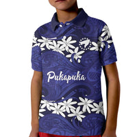 Personalised Cook Islands Pukapuka Kid Polo Shirt Tiare Maori Polynesian Waves Tattoo