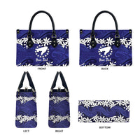 Personalised Cook Islands Pukapuka Leather Bag Tiare Maori Polynesian Waves Tattoo