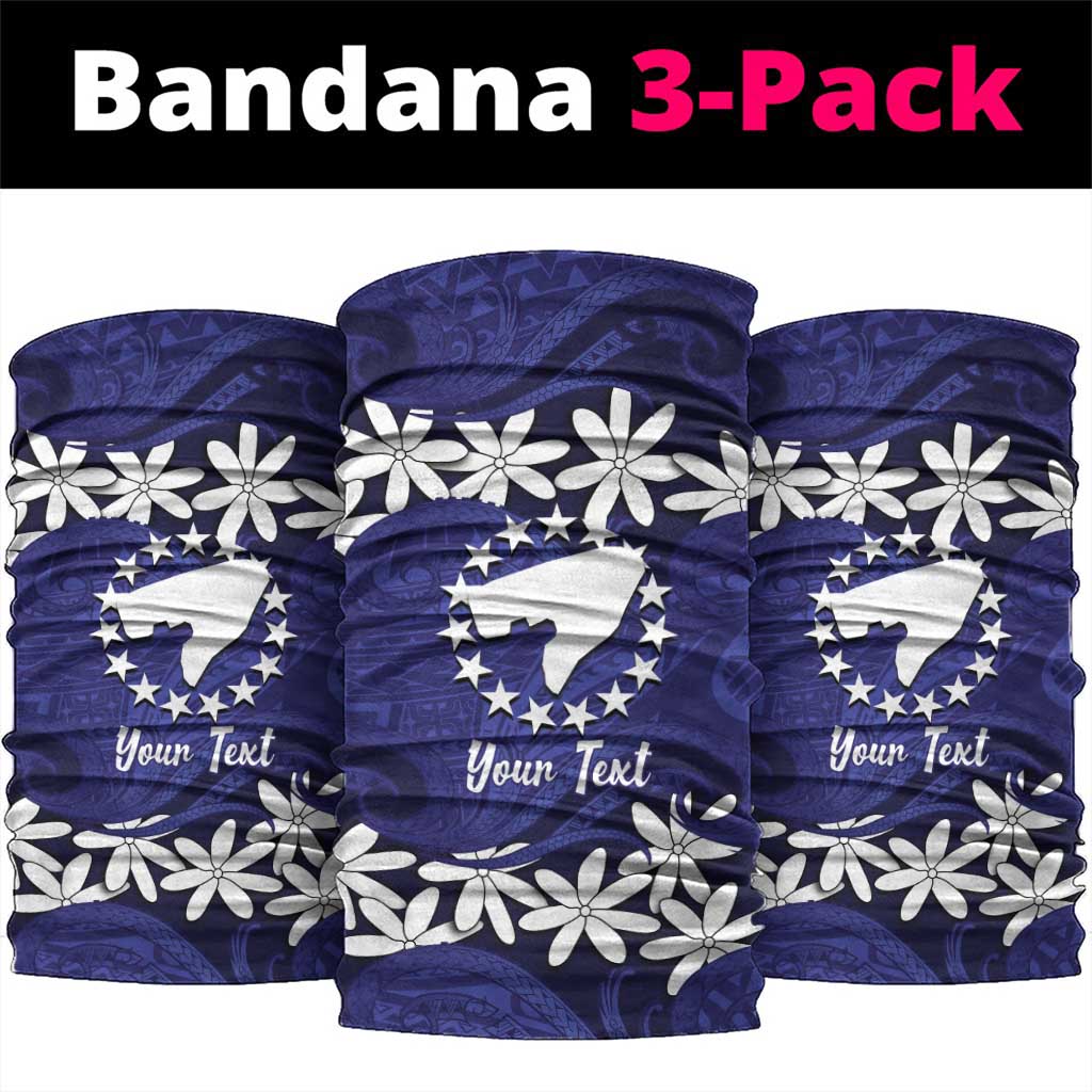 Personalised Cook Islands Pukapuka Neck Gaiter Tiare Maori Polynesian Waves Tattoo