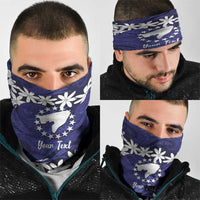 Personalised Cook Islands Pukapuka Neck Gaiter Tiare Maori Polynesian Waves Tattoo